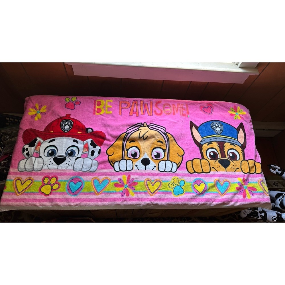 Paw‎ Patrol Kids Hooded Towel Wrap 100% Cotton Beach Bath Nickelodeon 23 X 48